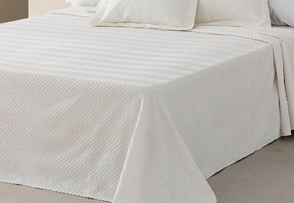 Colcha Piqué Jacquard Algodón LLARBONA Espiga Blanca